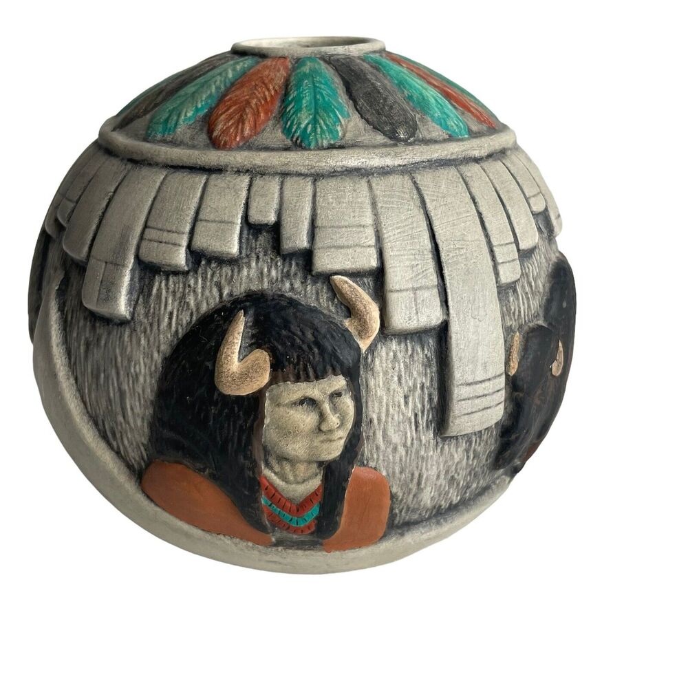 Native American Ceramic Potpourri Holder Home Decor